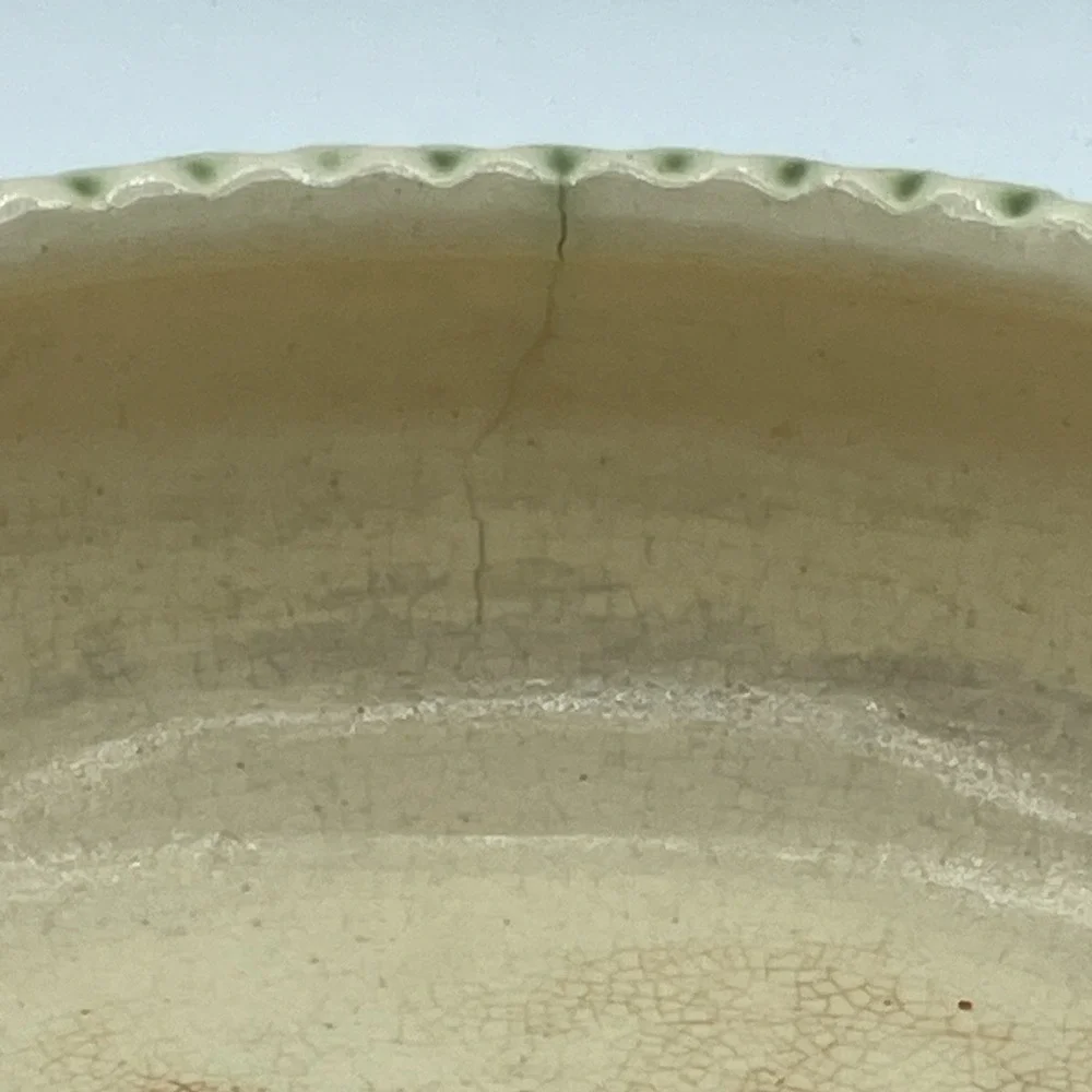 Vintage Roseville Pottery Donatello Planter,  Bowl, 1916‎ ,Cream/Green/Tan 7
